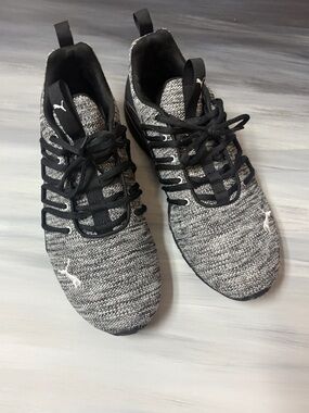 Puma Men’s Knit Running Sneakers - Black and Gray